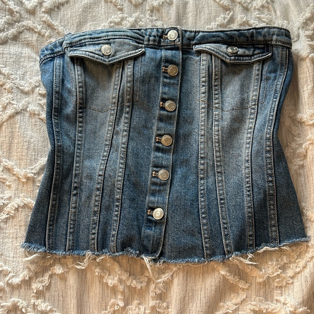 Zara Denim Corset Top